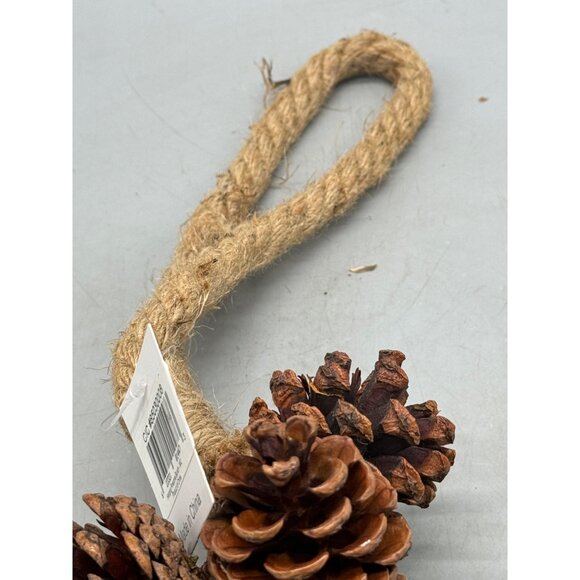 Natural Pinecone Bundle Jute Rope Hanger For Rustic Decor door or wall hanging - Picture 2 of 6